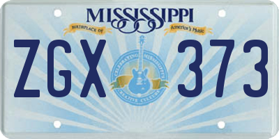 MS license plate ZGX373