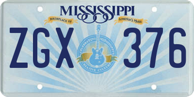 MS license plate ZGX376