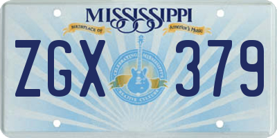 MS license plate ZGX379