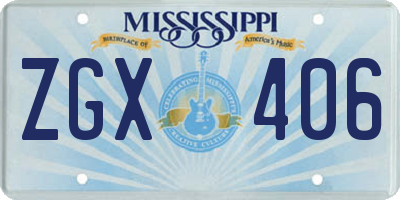 MS license plate ZGX406