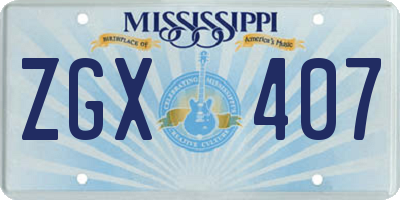 MS license plate ZGX407