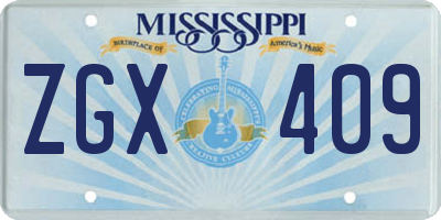 MS license plate ZGX409