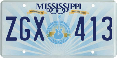 MS license plate ZGX413