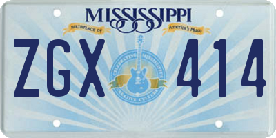 MS license plate ZGX414