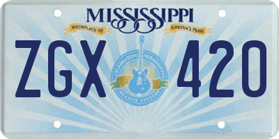 MS license plate ZGX420