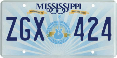 MS license plate ZGX424