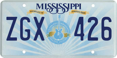 MS license plate ZGX426