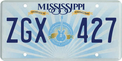 MS license plate ZGX427