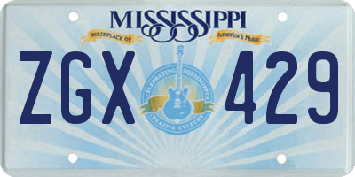 MS license plate ZGX429