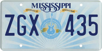 MS license plate ZGX435