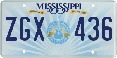 MS license plate ZGX436