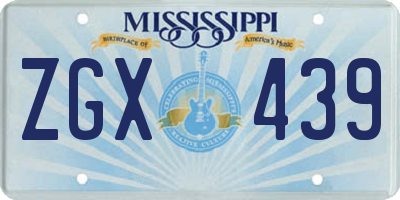MS license plate ZGX439