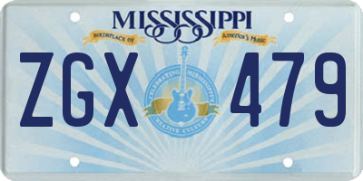 MS license plate ZGX479