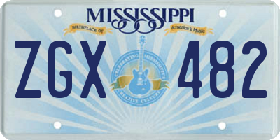MS license plate ZGX482