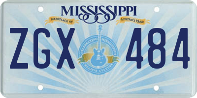 MS license plate ZGX484