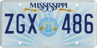 MS license plate ZGX486