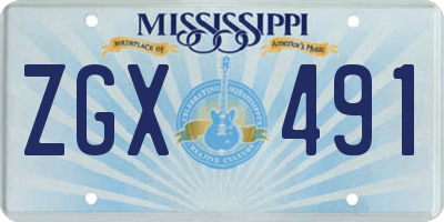 MS license plate ZGX491