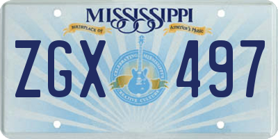 MS license plate ZGX497
