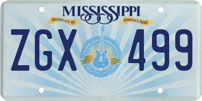 MS license plate ZGX499