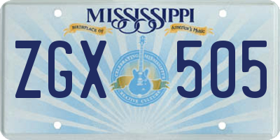 MS license plate ZGX505