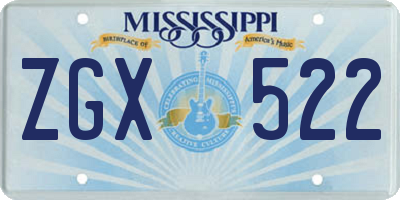 MS license plate ZGX522
