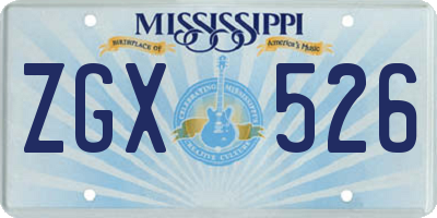 MS license plate ZGX526