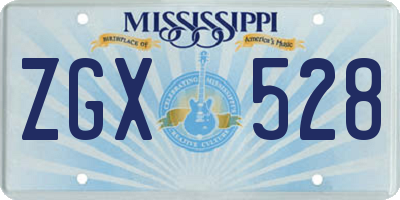 MS license plate ZGX528