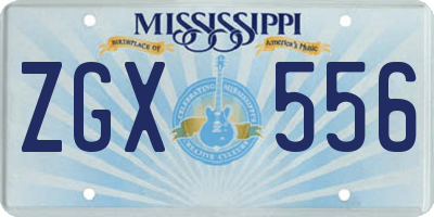 MS license plate ZGX556