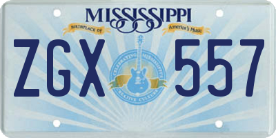MS license plate ZGX557