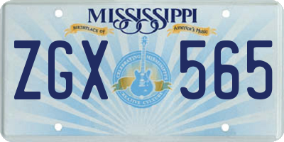 MS license plate ZGX565