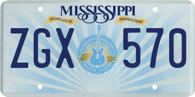 MS license plate ZGX570