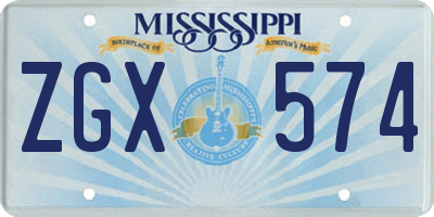 MS license plate ZGX574