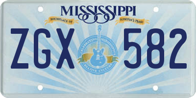 MS license plate ZGX582