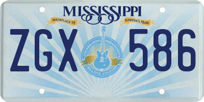 MS license plate ZGX586