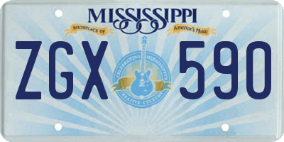 MS license plate ZGX590