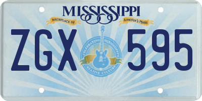 MS license plate ZGX595
