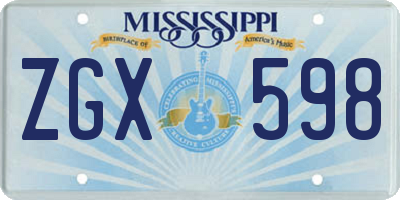 MS license plate ZGX598