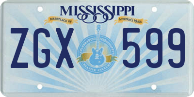 MS license plate ZGX599