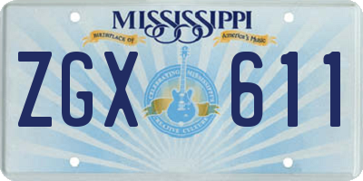 MS license plate ZGX611