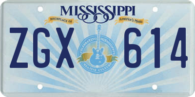 MS license plate ZGX614