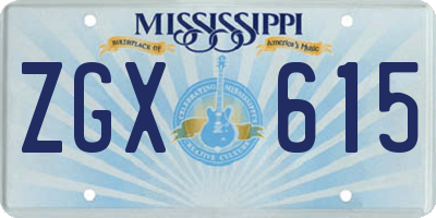 MS license plate ZGX615