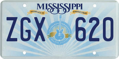 MS license plate ZGX620