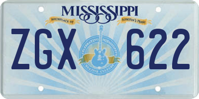 MS license plate ZGX622