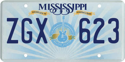 MS license plate ZGX623