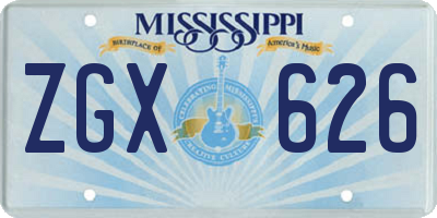 MS license plate ZGX626