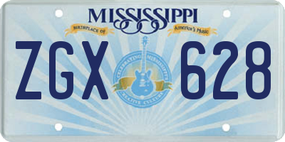MS license plate ZGX628
