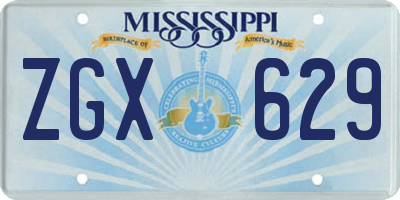 MS license plate ZGX629
