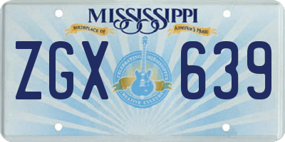 MS license plate ZGX639