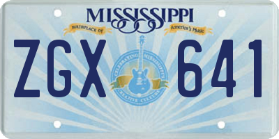 MS license plate ZGX641
