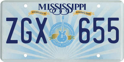 MS license plate ZGX655